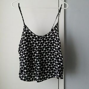 Black and white polka dot tank top